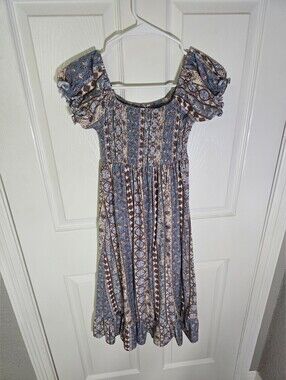 No Comment Girls Bohemian Stretchy Maxi Off Shoulder Dress Large
